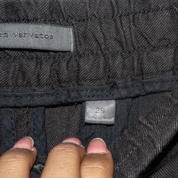 John Varvatos Collection Size 29 Fall 24 Linen Blend Drawstring Pants in Black - Picture 2 of 10